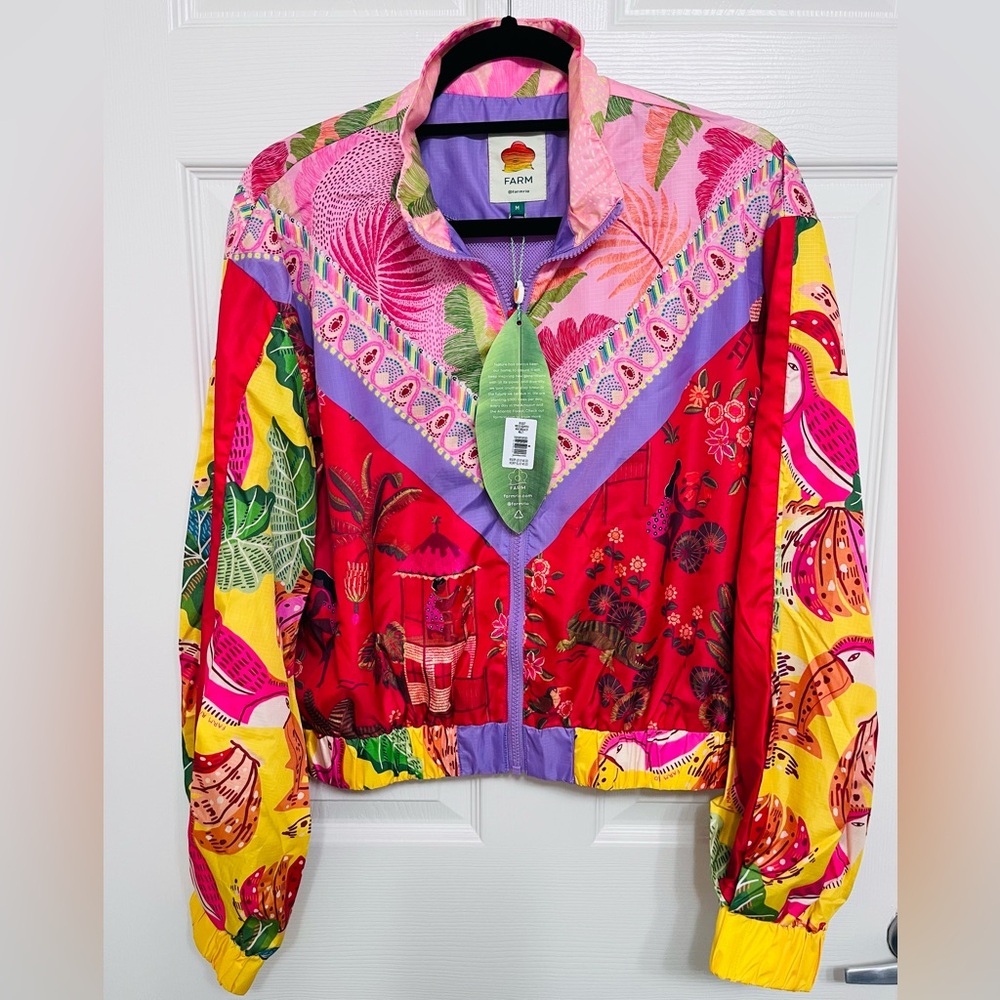 FARM Rio Women's Colorful Bomber Jacket,size M